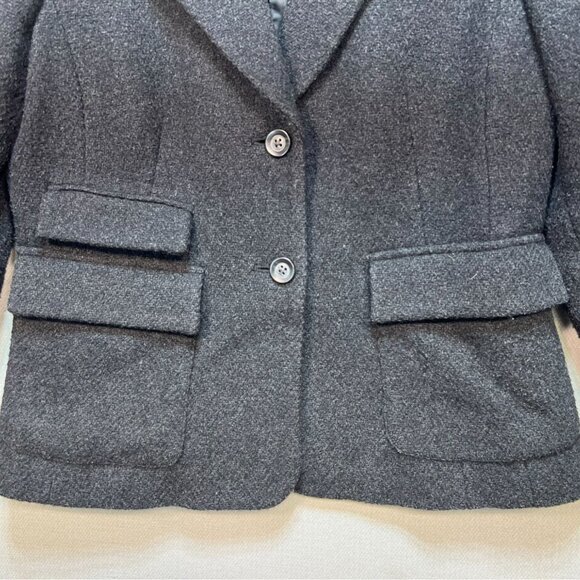 Tommy Hilfiger Womens Double Button Wool Blazer Coat Jacket Large Gray Formal - Picture 4 of 12